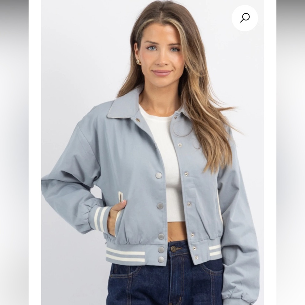 L’ABEYE BRAXLEY BLUE BOMBER JACKET / SIZE MEDIUM